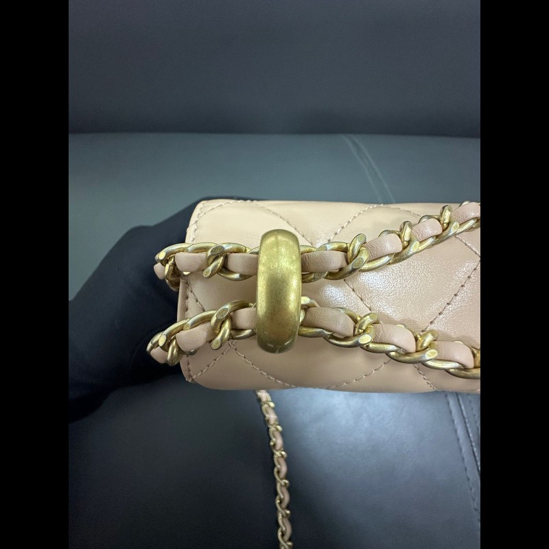Chanel Flap 新款雙金珠-11