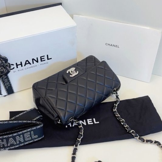 香奈兒/Chanel 黑銀Classic CF大mini鏈條包-3