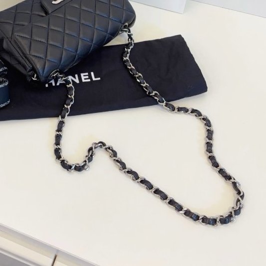 香奈兒/Chanel 黑銀Classic CF大mini鏈條包-9