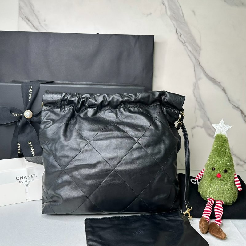 CHANEL 22包黑金小款-1