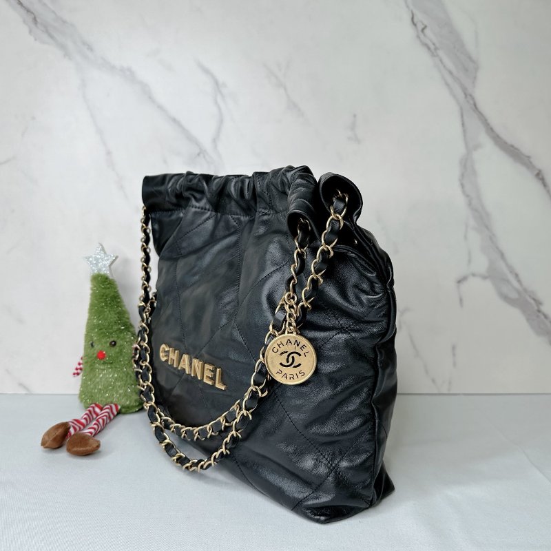 CHANEL 22包黑金小款-2