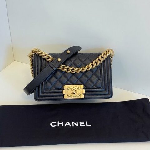 香奈兒/Chanel 黑金牛皮leboy小號 造舊金屬複古耐用 經典繫列