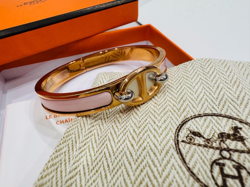 全新Hermes 豬鼻手鐲 粉色 未拆膜-0