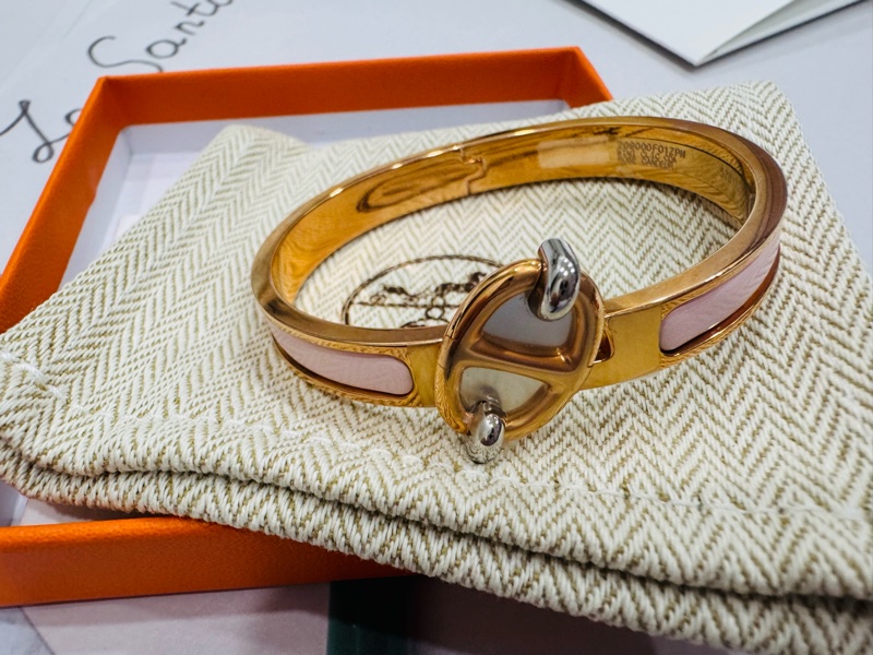 全新Hermes 豬鼻手鐲 粉色 未拆膜-5
