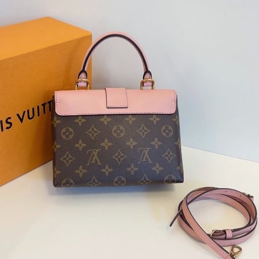 芯片款 路易威登/Louis Vuitton Locky BB 老花拼粉色鎖頭包-1