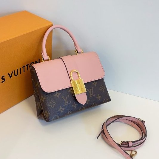 芯片款 路易威登/Louis Vuitton Locky BB 老花拼粉色鎖頭包-2