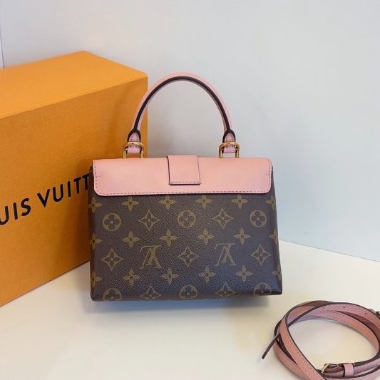 芯片款 路易威登/Louis Vuitton Locky BB 老花拼粉色鎖頭包-7