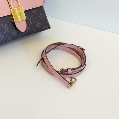 芯片款 路易威登/Louis Vuitton Locky BB 老花拼粉色鎖頭包-10