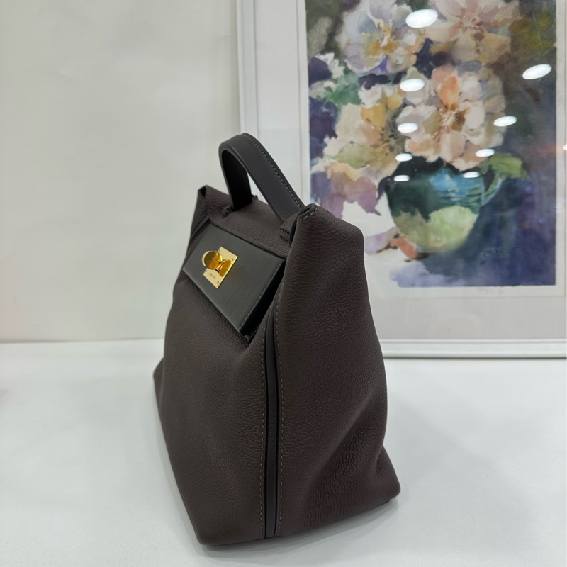 Hermes 愛馬仕 2424-29 烏木色拼黑色金扣 Z刻-4