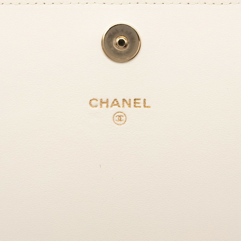 香奈兒 (Chanel) Matelassé Coco Mark Logo Book Chain Shoulder Bag AP2952 黑白羊皮女士包-4