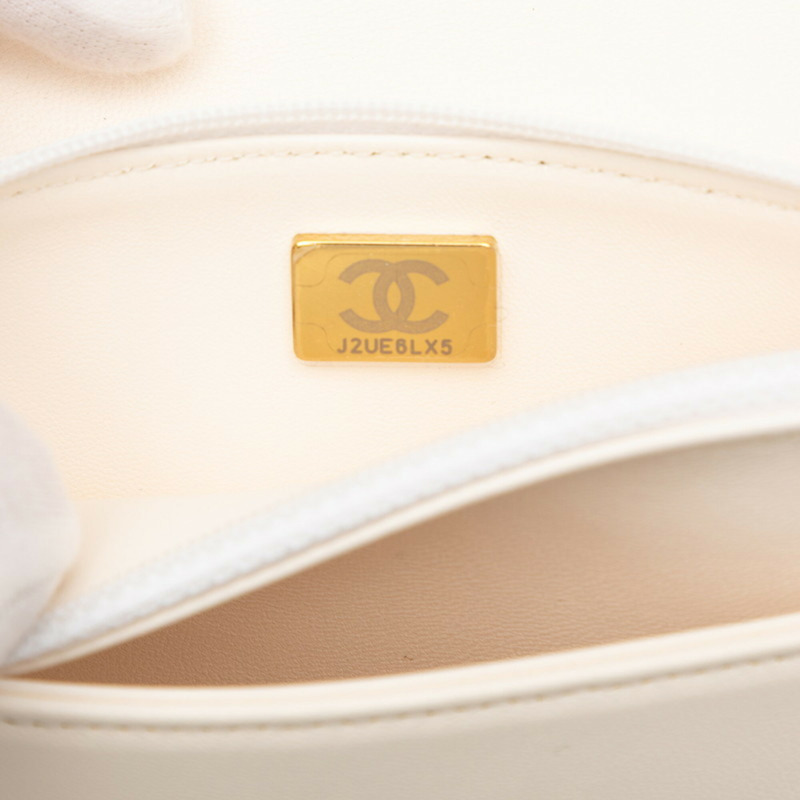 香奈兒 (Chanel) Matelassé Coco Mark Logo Book Chain Shoulder Bag AP2952 黑白羊皮女士包-5