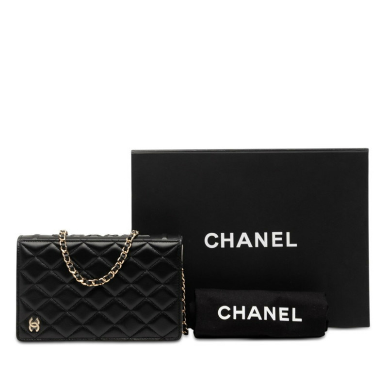 香奈兒 (Chanel) Matelassé Coco Mark Logo Book Chain Shoulder Bag AP2952 黑白羊皮女士包-6