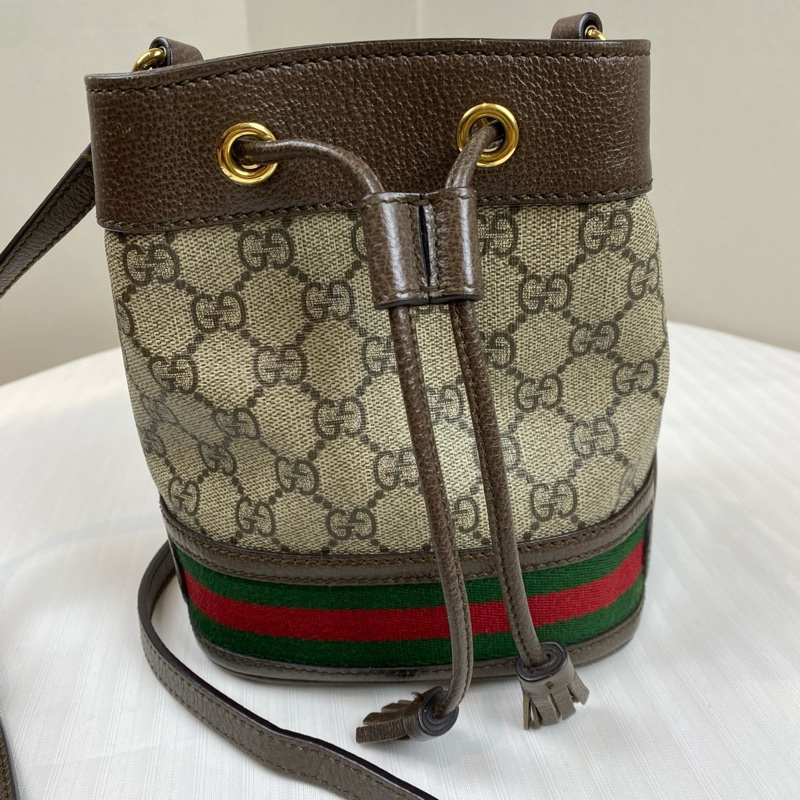 古馳/Gucci Ophidia系列  米色和烏木色GG Supreme帆布 15.5釐米（寬）x 19釐米（高）x 9釐米（深）-5