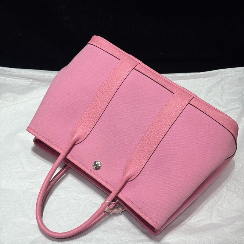 Hermes/愛馬仕 garden party30 稀有 5p粉色花園包Y刻-1