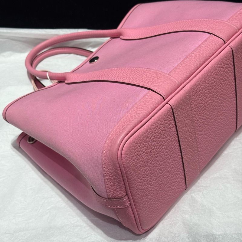 Hermes/愛馬仕 garden party30 稀有 5p粉色花園包Y刻-5