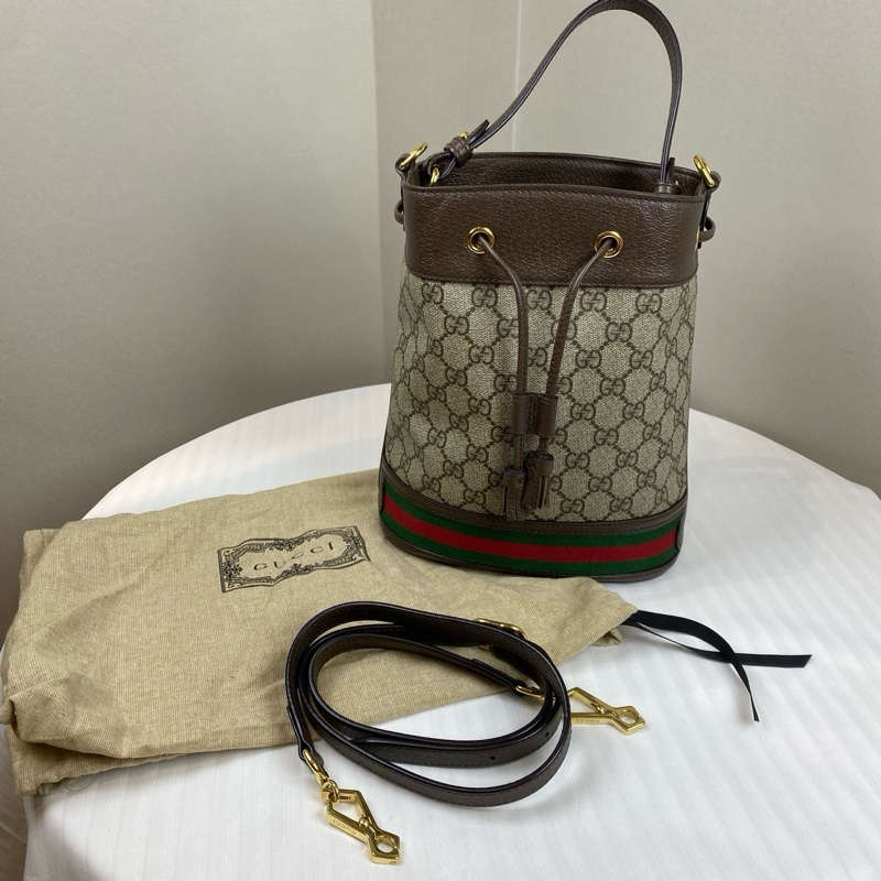 古馳/Gucci Ophidia系列   米色和烏木色GG Supreme帆布20*10*25-0