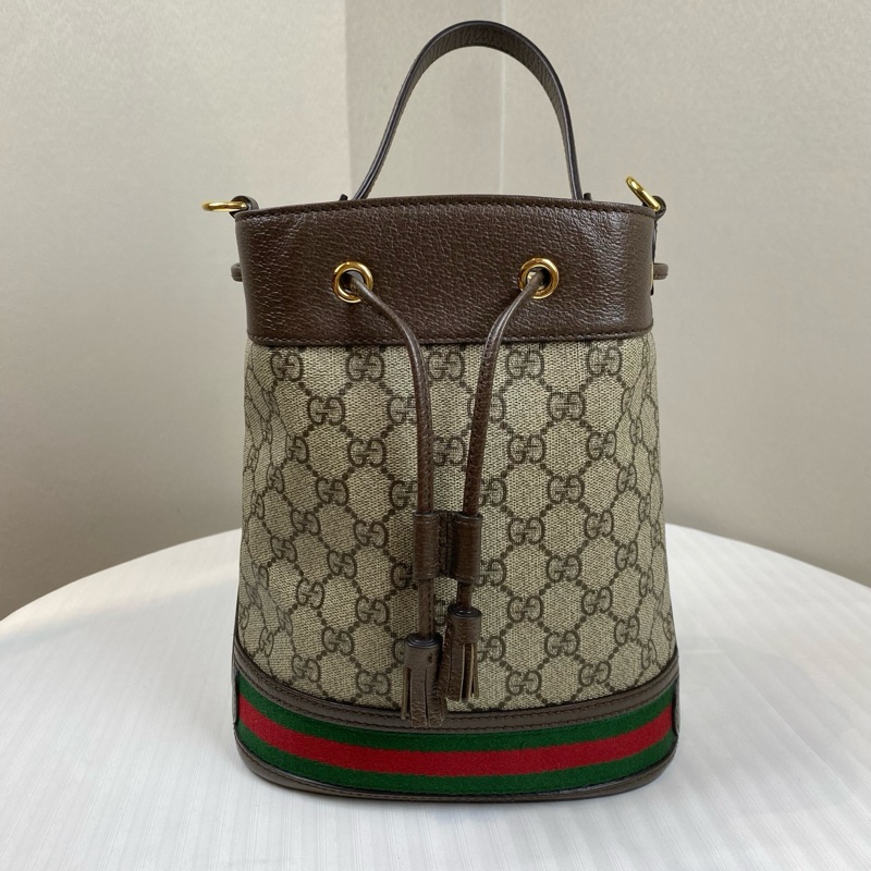古馳/Gucci Ophidia系列   米色和烏木色GG Supreme帆布20*10*25-1