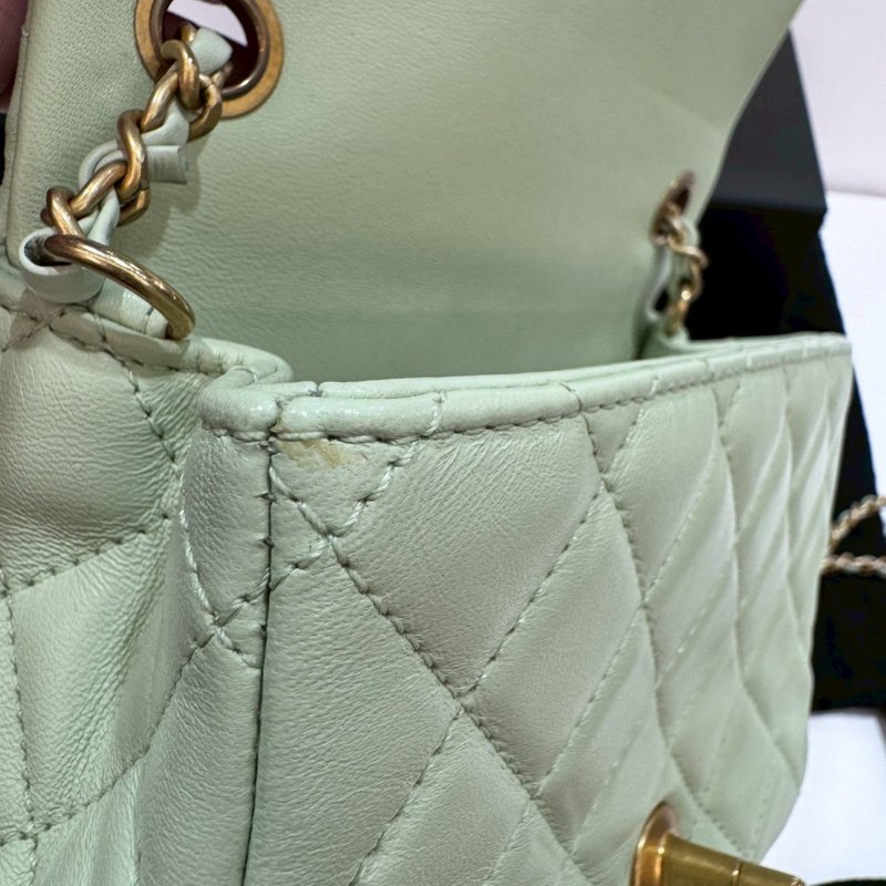 CHANEL 金球 方胖子/斜背包/側背包/肩背包/手提包 9成新-12