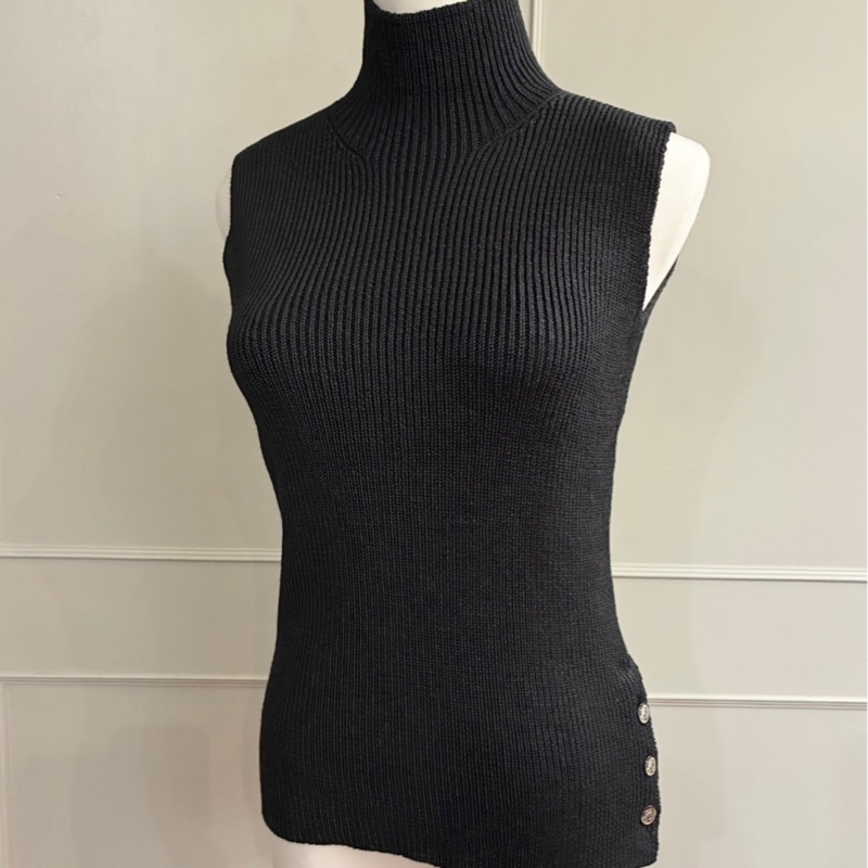 《新歡舊愛》近新Hermes愛馬仕黑色針織經典低調背心上衣XS~S-1