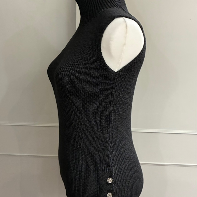 《新歡舊愛》近新Hermes愛馬仕黑色針織經典低調背心上衣XS~S-4