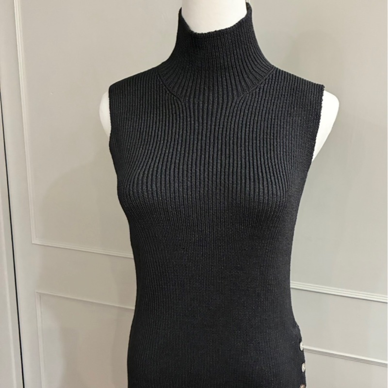 《新歡舊愛》近新Hermes愛馬仕黑色針織經典低調背心上衣XS~S-6
