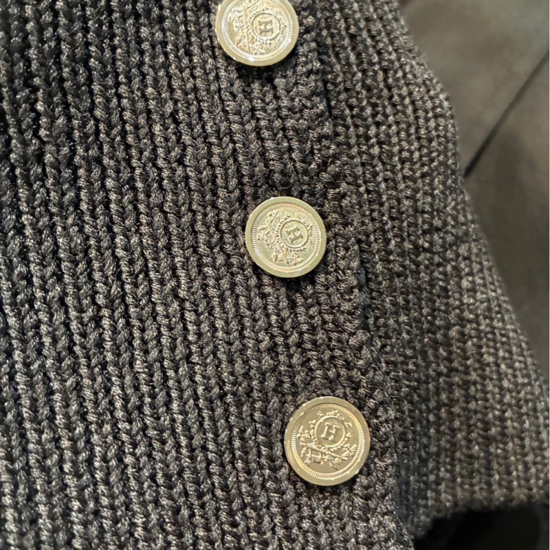 《新歡舊愛》近新Hermes愛馬仕黑色針織經典低調背心上衣XS~S-7