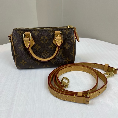 路易威登/Louis Vuitton Nano Speedy M81085    Monogram 塗層帆布 16 x 10 x 7.5