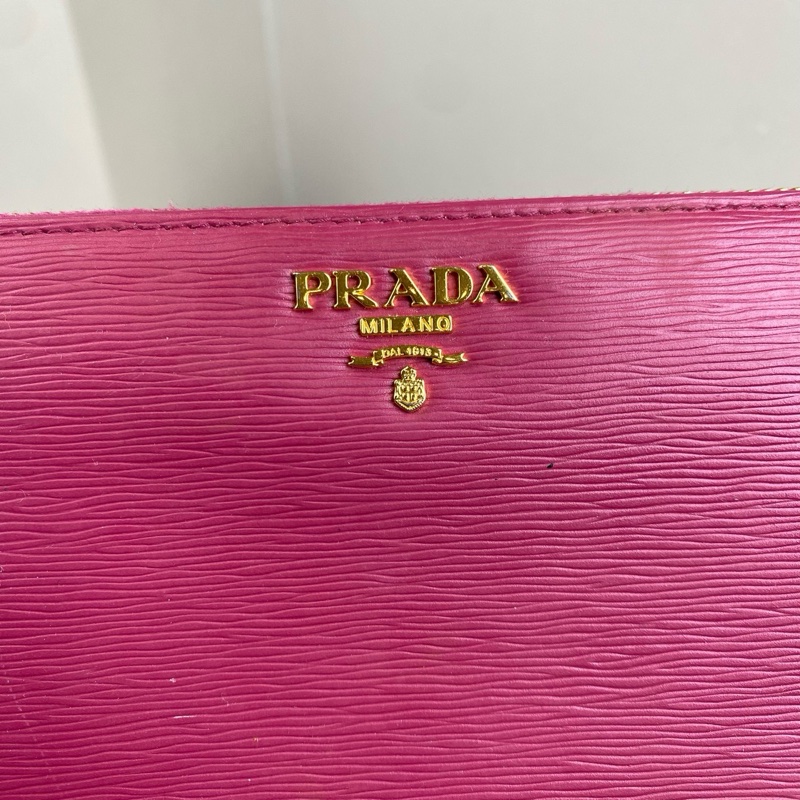 普拉达/Prada     桃紅色 牛皮 长 19 x 宽 2 x 高 10 cm-1