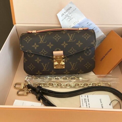芯片款 路易威登/Louis Vuitton Pochette Metis East West 經典老花塗層帆佈小郵差包