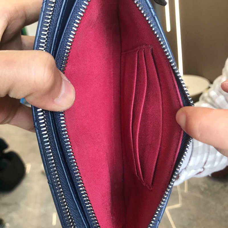 香奈兒/Chanel 藍拼黑mini流浪鏈條包-9