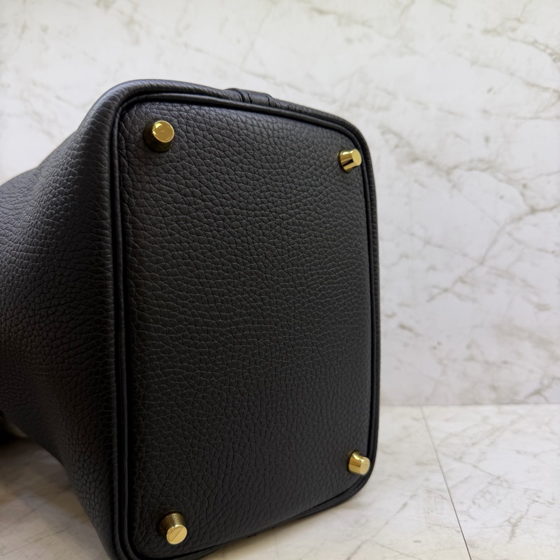 HERMES PICOTIN18黑色金釦/Z-4