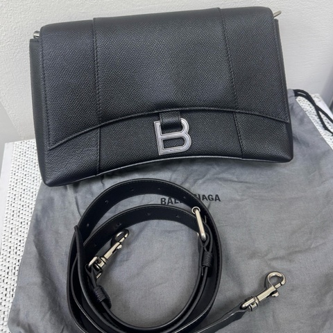 Balenciaga Downtown巴黎世家黑銀斜背包