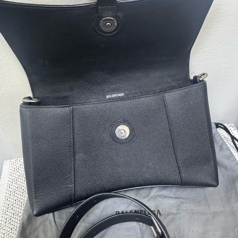 Balenciaga Downtown巴黎世家黑銀斜背包-2