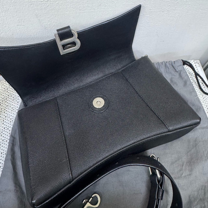 Balenciaga Downtown巴黎世家黑銀斜背包-4