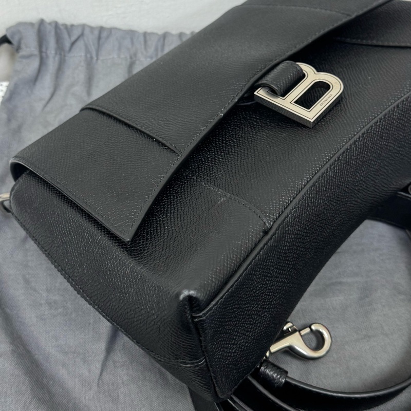 Balenciaga Downtown巴黎世家黑銀斜背包-10