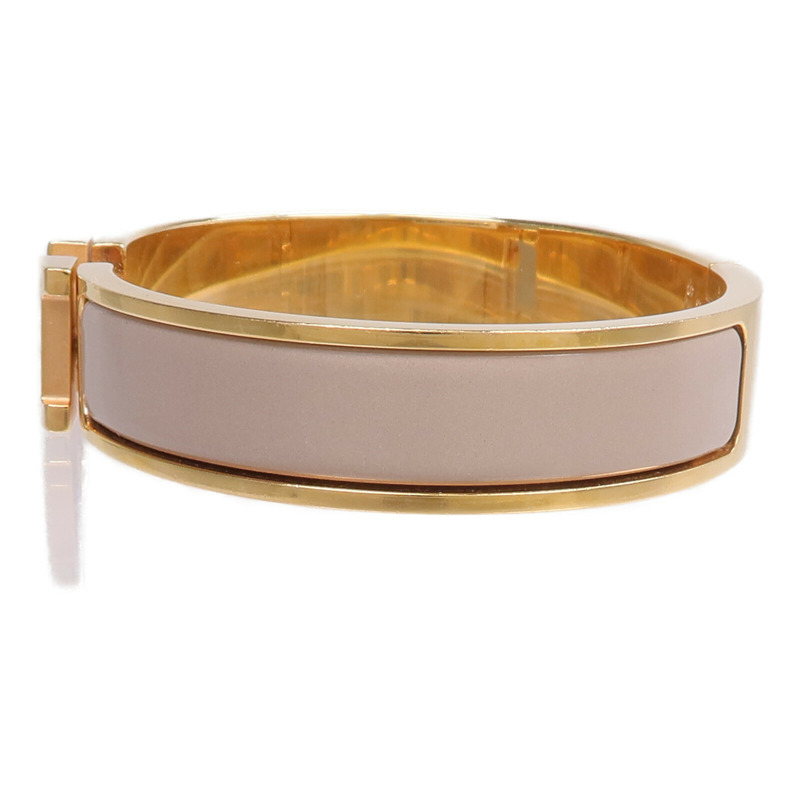 HERMES 金屬/琺瑯Clic H手鐲Marron Glace-1