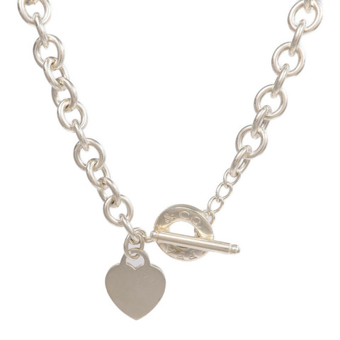 TIFFANY＆CO 925純銀Heart Tag Toggle Necklace項鍊
