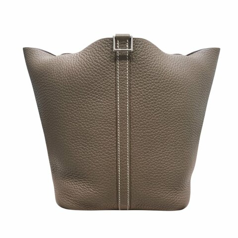 HERMES 愛馬仕 PICOTIN 22 大象灰 皮革 銀釦