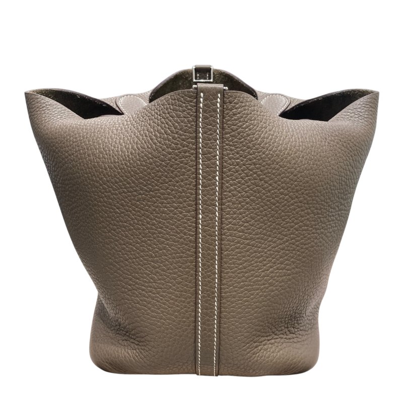 HERMES 愛馬仕 PICOTIN 22 大象灰 皮革 銀釦-1