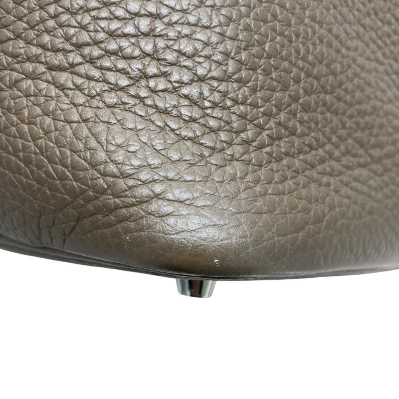 HERMES 愛馬仕 PICOTIN 22 大象灰 皮革 銀釦-6