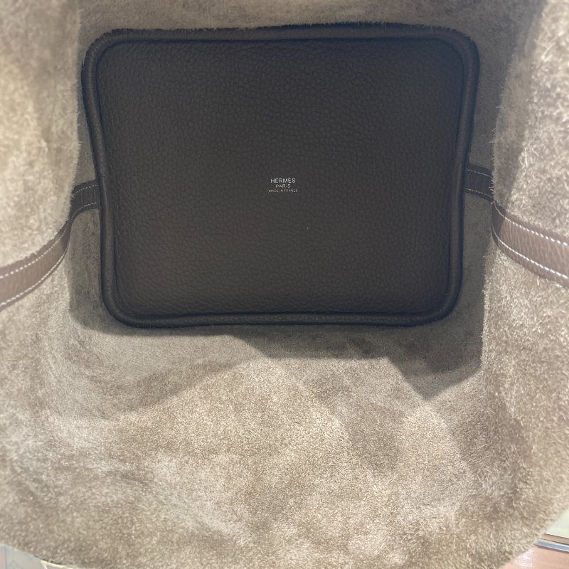 HERMES 愛馬仕 PICOTIN 22 大象灰 皮革 銀釦-9