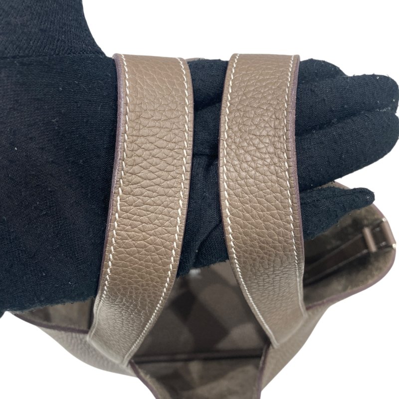 HERMES 愛馬仕 PICOTIN 22 大象灰 皮革 銀釦-10