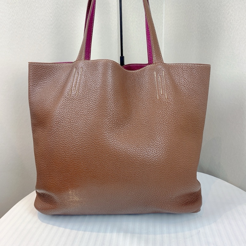 愛馬仕/Hermes Double Sens 36 棕色/紫紅色雙面托特包 兩面可背很實用 容量大適合通勤36x12x34cm-1