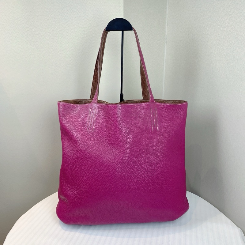 愛馬仕/Hermes Double Sens 36 棕色/紫紅色雙面托特包 兩面可背很實用 容量大適合通勤36x12x34cm-5