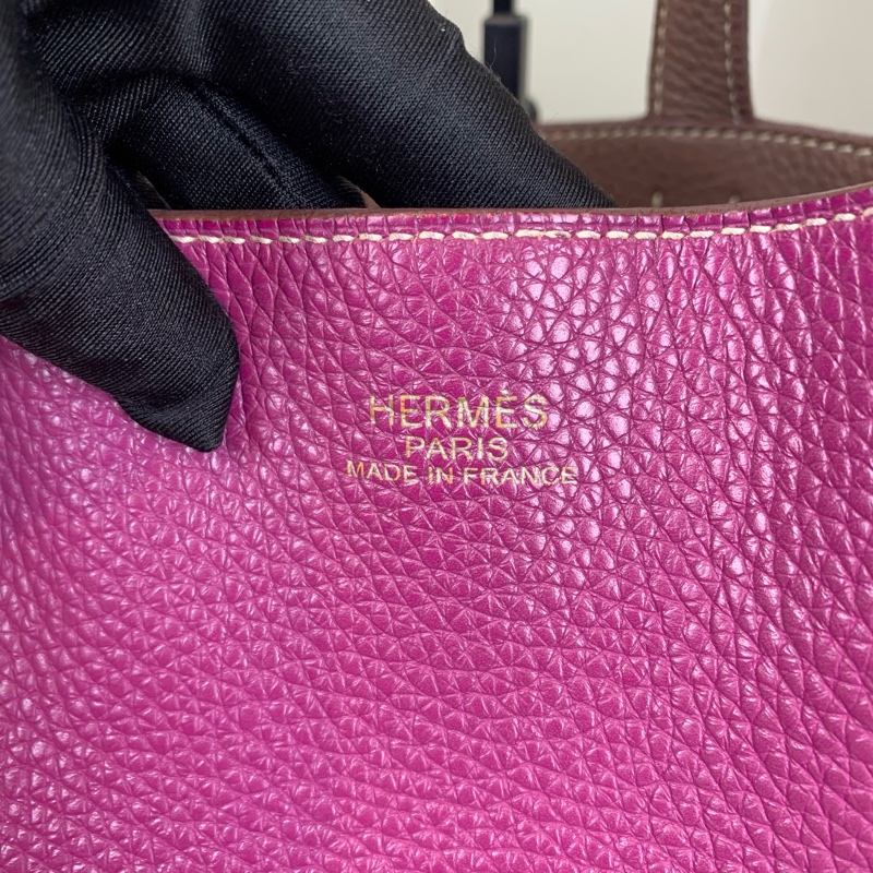 愛馬仕/Hermes Double Sens 36 棕色/紫紅色雙面托特包 兩面可背很實用 容量大適合通勤36x12x34cm-6
