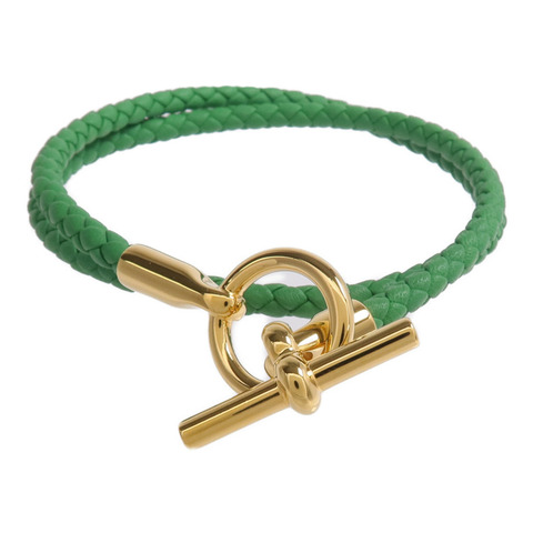 HERMES Swift皮革Glenan Double Tour手帶Menthe