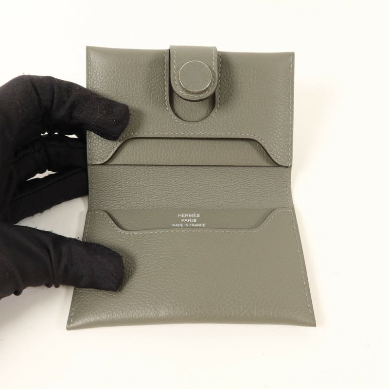 HERMES Evercolor皮革R.M.S Card Holder卡片套Gris Meyer-4