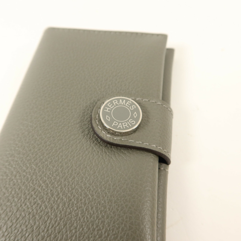 HERMES Evercolor皮革R.M.S Card Holder卡片套Gris Meyer-7