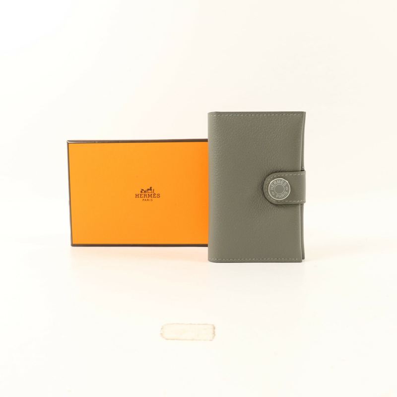 HERMES Evercolor皮革R.M.S Card Holder卡片套Gris Meyer-8