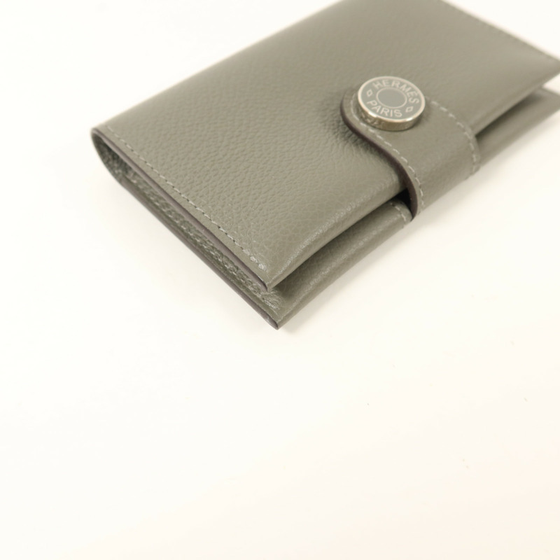HERMES Evercolor皮革R.M.S Card Holder卡片套Gris Meyer-9